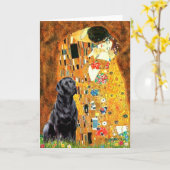 ラブラドール4 (黒) -キス カード (黄色い花)