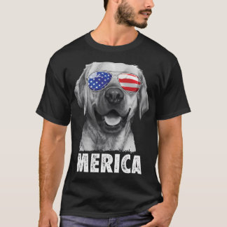ラブラドール4Th Of 7月Mericaサングラスアメリカ Tシャツ
