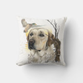 ラブラドール,アヒル狩りタペストリーのキャンバス印刷のトリプト クッション (正面)