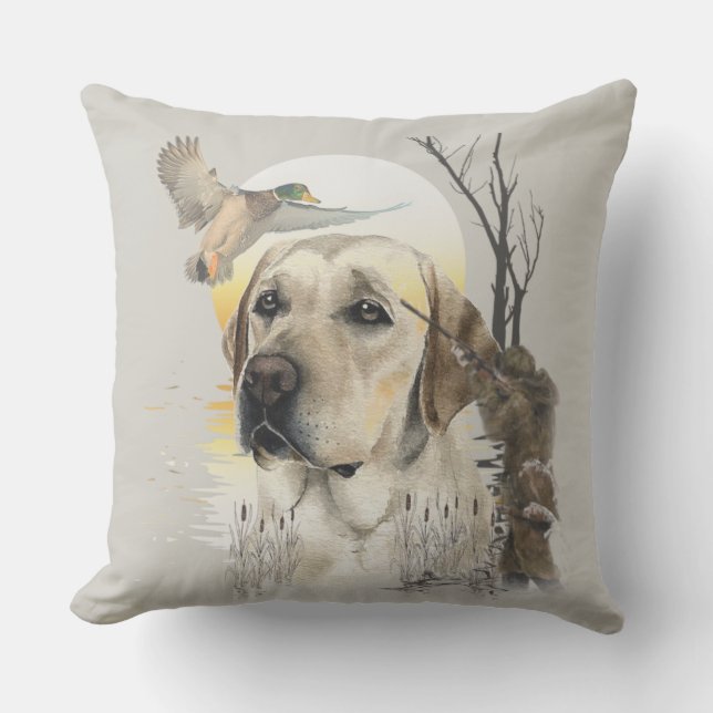 ラブラドール、アヒル狩り アウトドアクッション (正面)