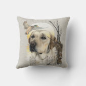 ラブラドール、アヒル狩り クッション (裏面)