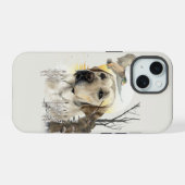 ラブラドール、アヒル狩り iPhone 15ケース (裏面横)
