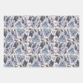 ラブラドール、グレート・ダン、ひげ付きコリーの手描き ラッピングペーパーシート (正面3)