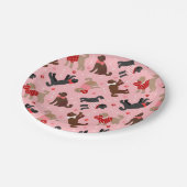 ラブラドール/ゴルデンドルバレンタイン ペーパープレート (アングル)