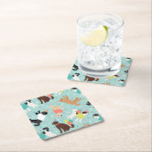 ラブラドール/ゴールデンドールバースデーパーティー スクエアペーパーコースター (インサイチュ)