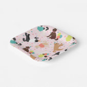 ラブラドール/ゴールデンドールバースデーパーティー ペーパープレート (傾斜あり)