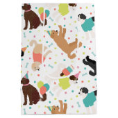 ラブラドール/ゴールデンドールバースデーパーティー ミディアムペーパーバッグ (裏面)