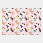 ラブラドール/ゴールデンドールバースデーパーティー ラッピングペーパーシート (正面2)