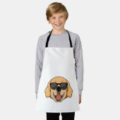 ラブラドール（サングラス付） エプロン (着用した状態)