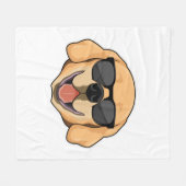 ラブラドール(サングラス付) フリースブランケット (正面(横))