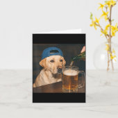 ラブラドール ビール シャツ 面白い父の日 犬 カード (黄色い花)