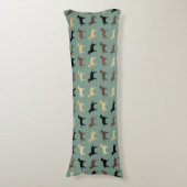 ラブラドール·リトリーバー·ドッグシルエット·パターン·ラボ ボディピロー (正面縦)