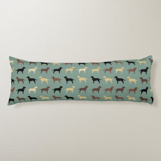 ラブラドール·リトリーバー·ドッグシルエット·パターン·ラボ ボディピロー (正面)