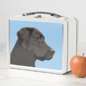 ラブラドール·リトリーバー·ブラッ絵画クズ·オリジナル·ドッグ·アート メタルランチボックス (インサイチュ)