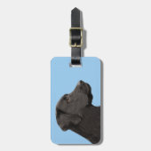 ラブラドール·リトリーバー·ブラッ絵画クズ·オリジナル·ドッグ·アート ラゲッジタグ (正面縦)