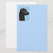 ラブラドール·リトリーバー·ブラッ絵画クズ·オリジナル·ドッグ·アート 便箋 (正面/裏面)