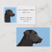 ラブラドール·リトリーバー·ブラッ絵画クズ·オリジナル·ドッグ·アート 名刺 (正面/裏面)