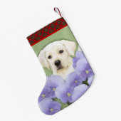ラブラドール·リトリーバ·ワンピ絵画ーのオリジナル·ドッグ·アート スモールクリスマスストッキング (裏面 (吊り時))