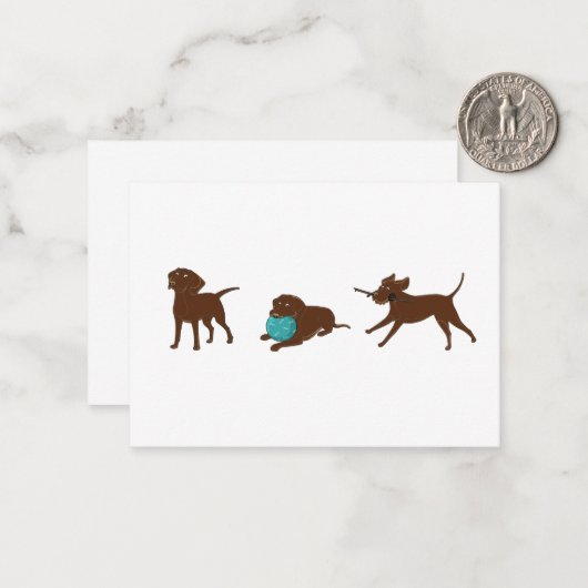 ラブラドール・レトリバーの漫画ストリップ ノートカード (正面/裏面インサイチュ)