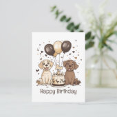 ラブラドール・レトリバーの誕生日おめでとう ポストカード (スタンド正面)