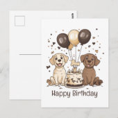 ラブラドール・レトリバーの誕生日おめでとう ポストカード (正面/裏面)