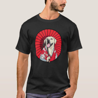 ラブラドール・レトリバー芸者面白い犬着物 Tシャツ