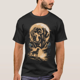 ラブラドール・レトリバー ムーンライト・ウォーターフォール Tシャツ
