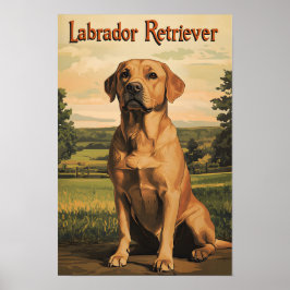 ラブラドール・レトリバー 犬 ビンテージ アート ポスター