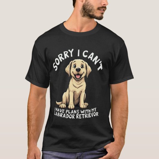 ラブラドール・レトリーバーと予定がある恋人 Tシャツ (正面)