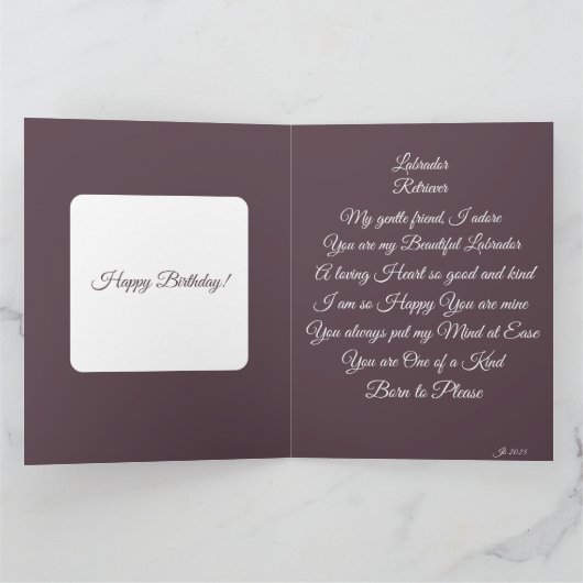 ラブラドール・レトリーバーの詩 カード (内部)