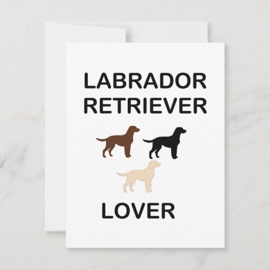 ラブラドール・レトリーバー好き 全色 シルエット ノートカード (正面)