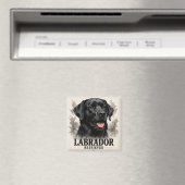 ラブラドール・レトリーバー忠実な家族の犬の肖像画アート マグネット (インサイチュ (食洗機))