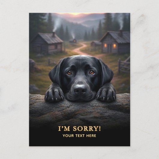 ラブラドール・レトリーバー ごめんね はがき (正面)