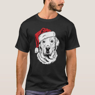 ラブラドール・レトリーバー クリスマスのサンタドッグ Tシャツ