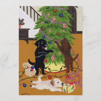 ラブラドール・レトリーバー クリスマス ツリー 招待状