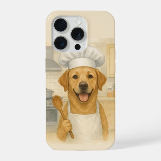 ラブラドール・レトリーバー シェフ 面白い家庭料理 iPhoneケース (裏面)