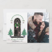 ラブラドール・レトリーバー ブラックラブ ホリデー フォト カード (正面)