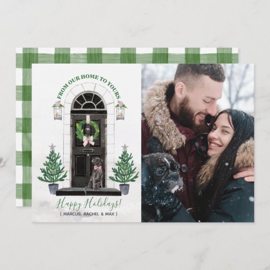 ラブラドール・レトリーバー ブラックラボ クリスマス フォトカード 招待状 (正面/裏面)