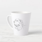 ラブラドール・レトリーバー・マグ・ドッグの線画 カフェラテマグ (左アングル)