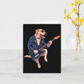 ラブラドール・レトリーバー ロック スター ギタリスト エレクトリック ギター カード (黄色い花)