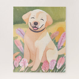 ラブラドール・レトリーバー 子犬 | ラブラドール犬 かわいい 水彩画 ジグソーパズル