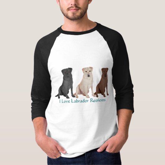 ラブラドール・レトリーバー - 愛すべき3色 Tシャツ (正面)