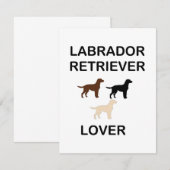 ラブラドール・レトリーバー 愛好家 すべての色 シルエット ノートカード (正面/裏面)