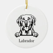 ラブラドール・レトリーバー 犬のオーダーメイドペットオーナメント セラミックオーナメント (正面)