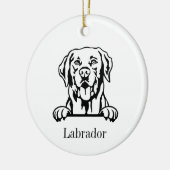 ラブラドール・レトリーバー 犬のオーダーメイドペットオーナメント セラミックオーナメント (左)