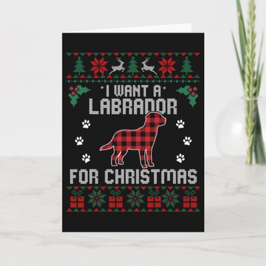 ラブラドール・レトリーバー 犬好き ギフト クリスマスの格好悪い服 カード (正面)