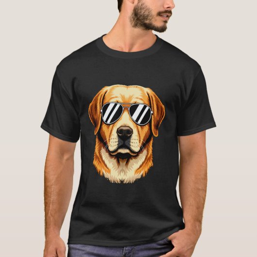 ラブラドール・レトリーバー 犬用サングラス Tシャツ (正面)