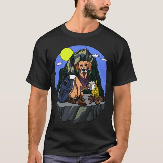 ラブラドール・レトリーバー 犬 キャンプ Tシャツ (正面)