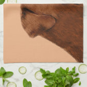 ラブラドール・レトリーバー(絵画チョコレート)のドッグ・アート キッチンタオル (折り畳み)