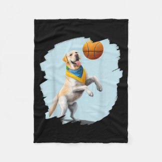 ラブラドール・レトリーバー 野球をする 面白い犬 フリースブランケット